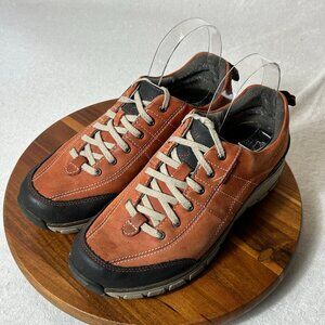 Clarks Wavewalk Lace-Up Shoes Orange Leather Waterproof Rubber Outsole Size 9M